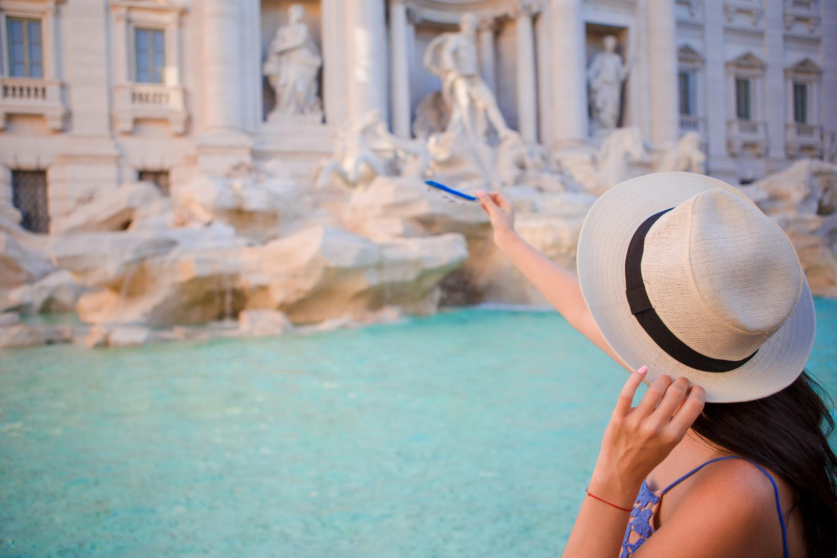 traveler exploring famous Italian streets and landmarks