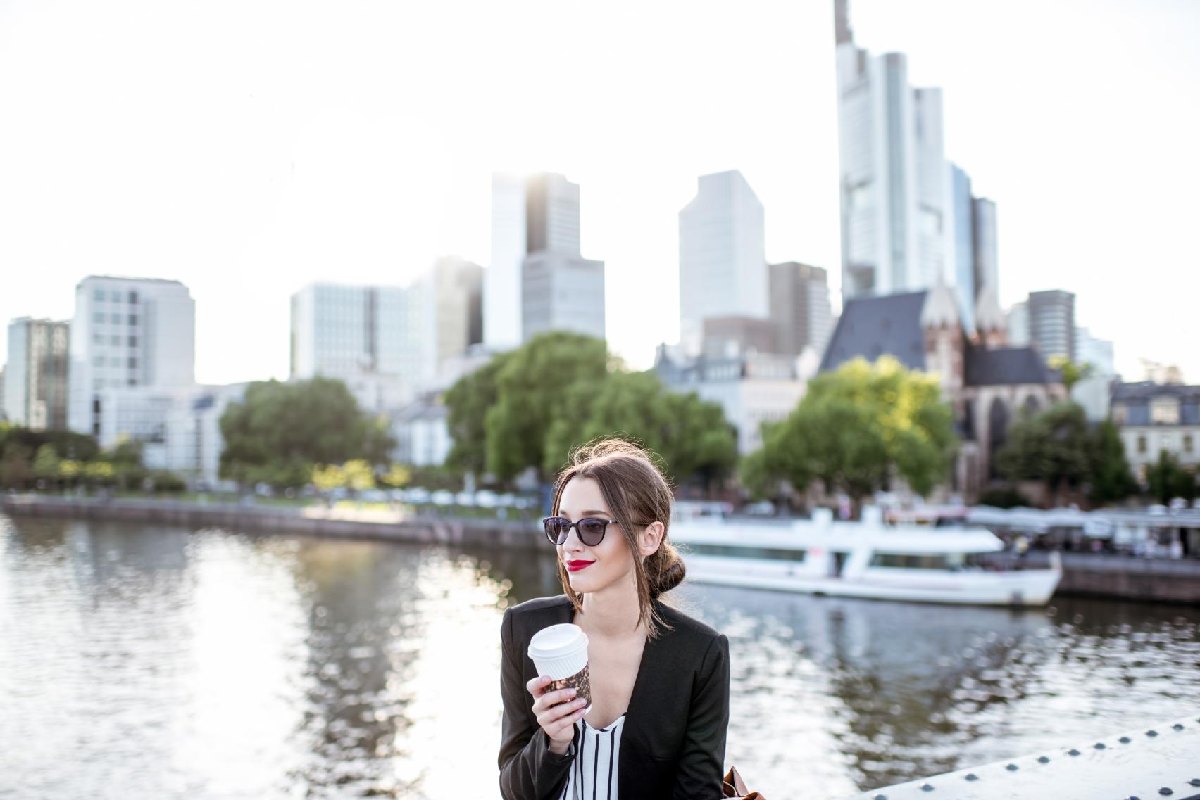 Elegant Parisian street fashion with luxury boutiques in Paris France