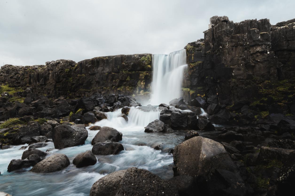 traveler exploring Iceland waterfalls during road trip