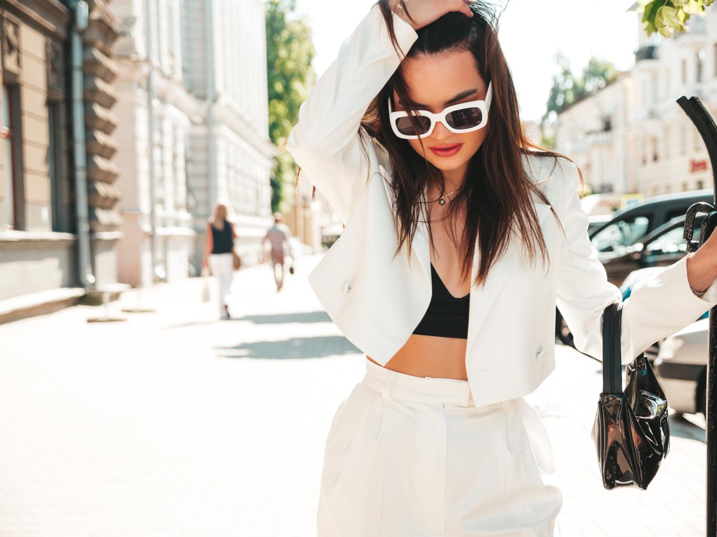 Stylish oversized sunglasses worn as fashion accessory
